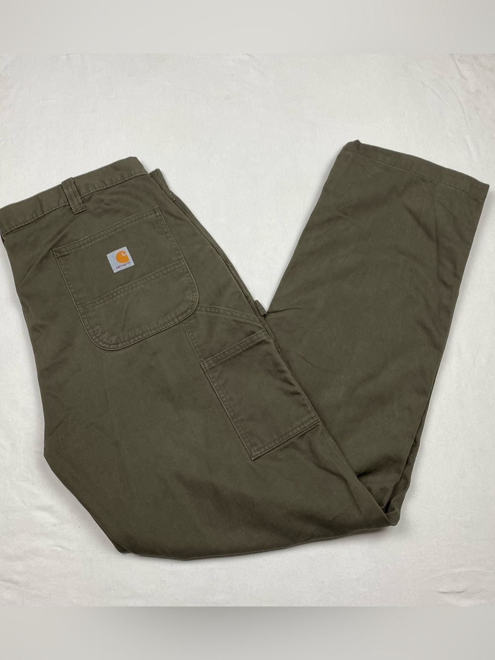 Carhartt Men’s Olive Cargo Work Pants with Utility Pockets